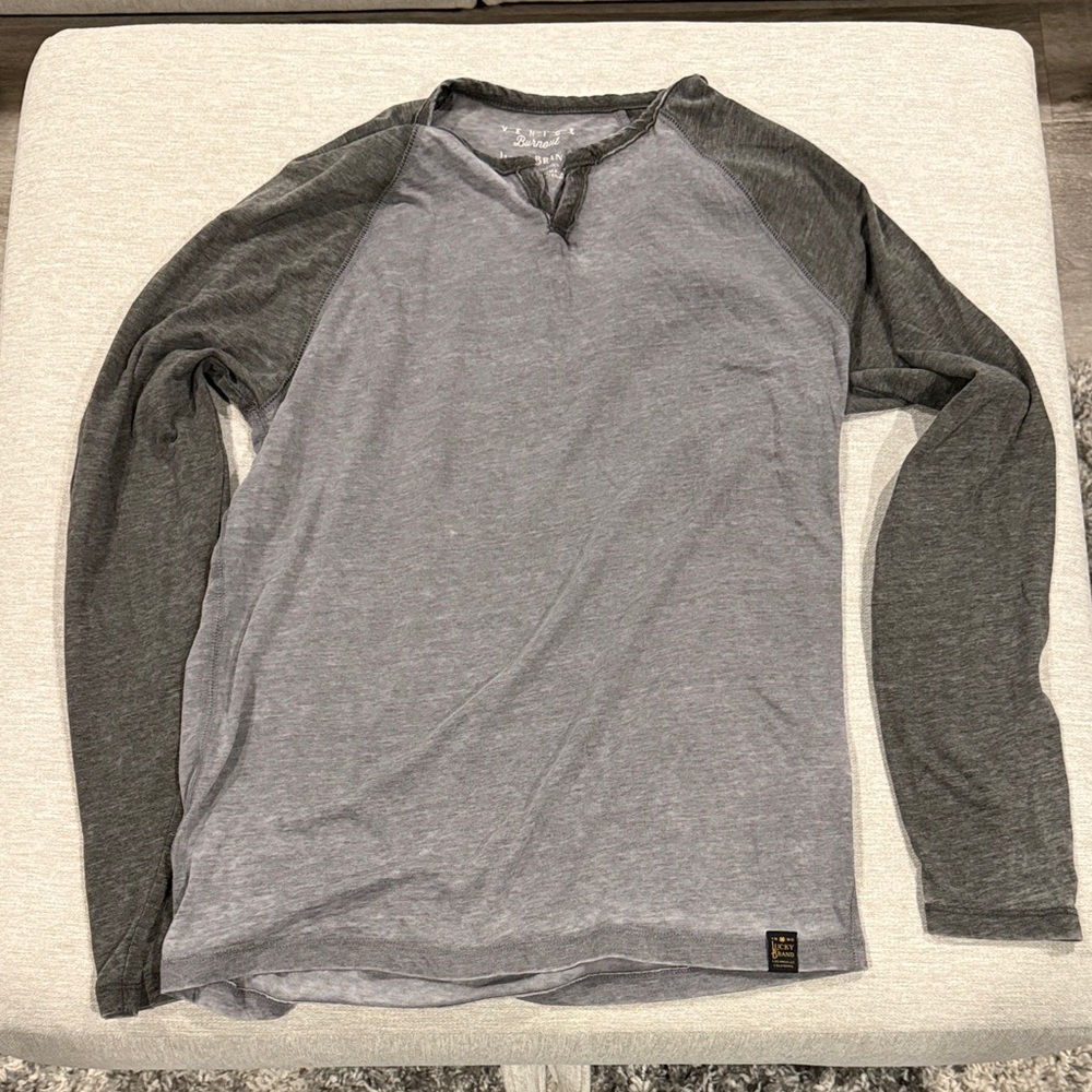 Lucky Brand Charcoal Venice Burnout Tee